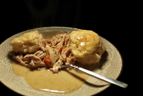 chicken and dumplings plated | Large On Black using this rec… | Flickr