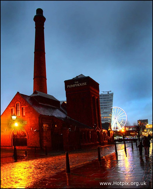 The Pumphouse, Albert Dock, Liverpool UK at Dusk