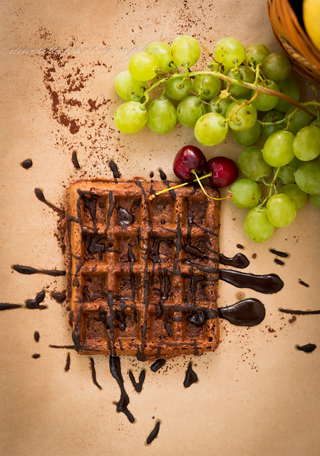 waffle with chocolate glaze