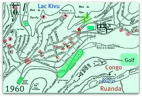 Bukavu en 1960 ( Dendere, Nyo-Fu, et amorces de Nyalukemba et Nguba). Carte n°2. by pgkivu