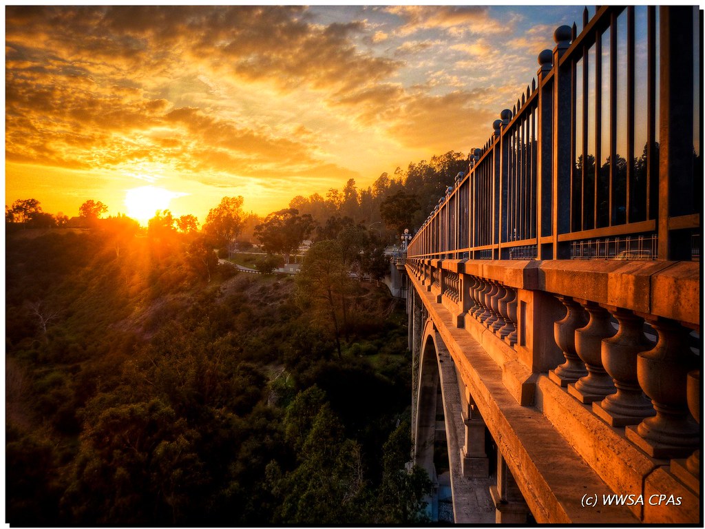Sunset bridge by California CPA
