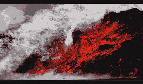 Iceland Volcano magma flow vectored | by Frozen_Mouse