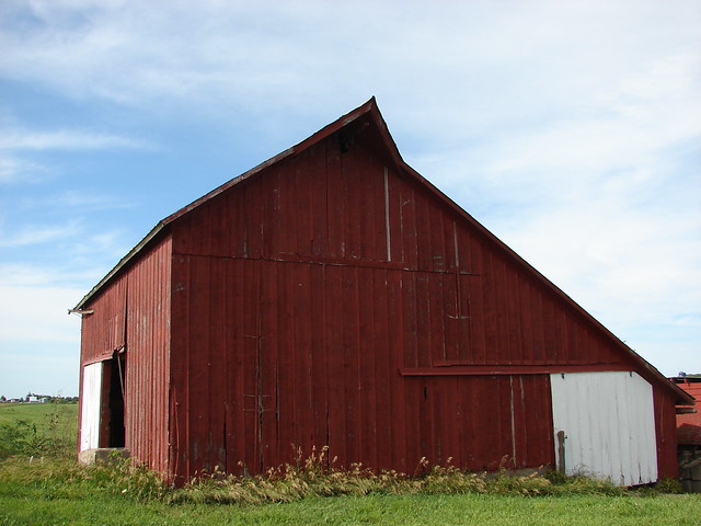 White doored red barn