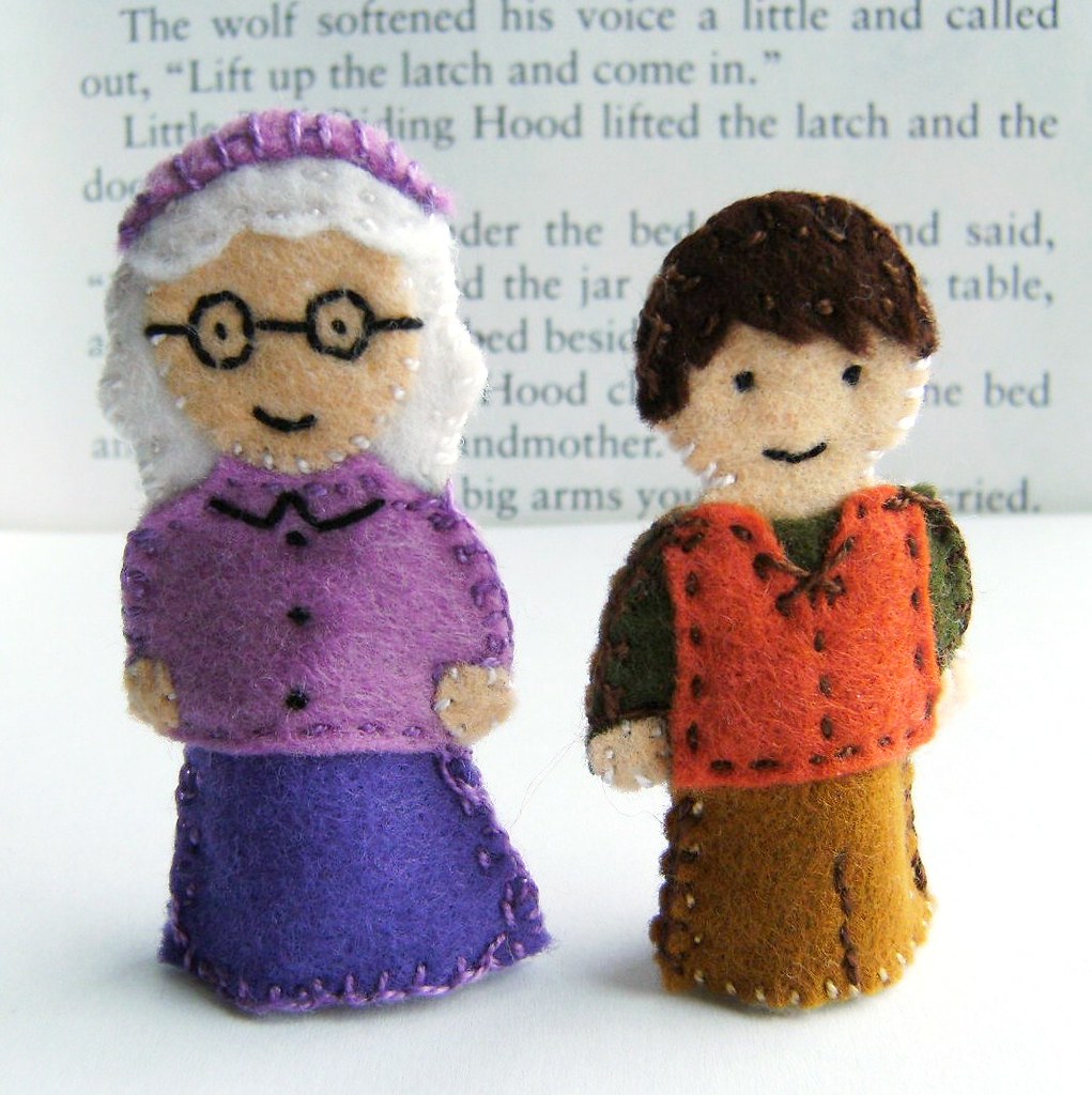 Grandma and Woodcutter Finger Puppets