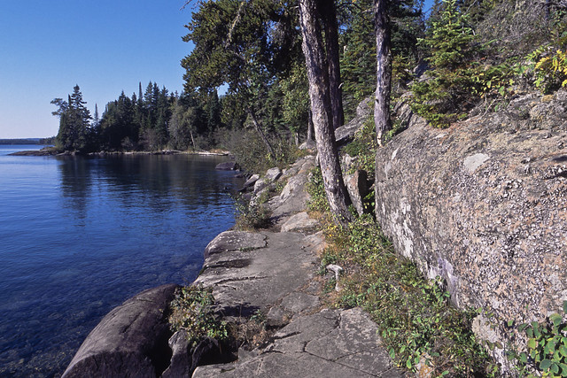 Trail along Lake Superior in Isle Royale National Park