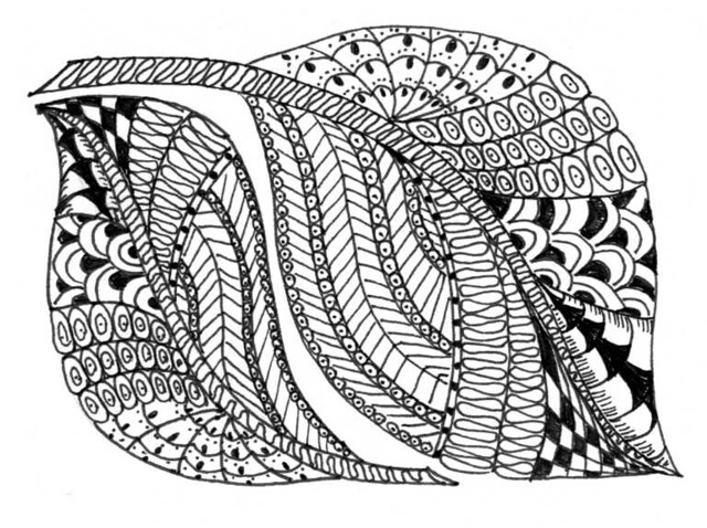 Zentangle 2 | This started off as a large leaf, then a small… | Flickr