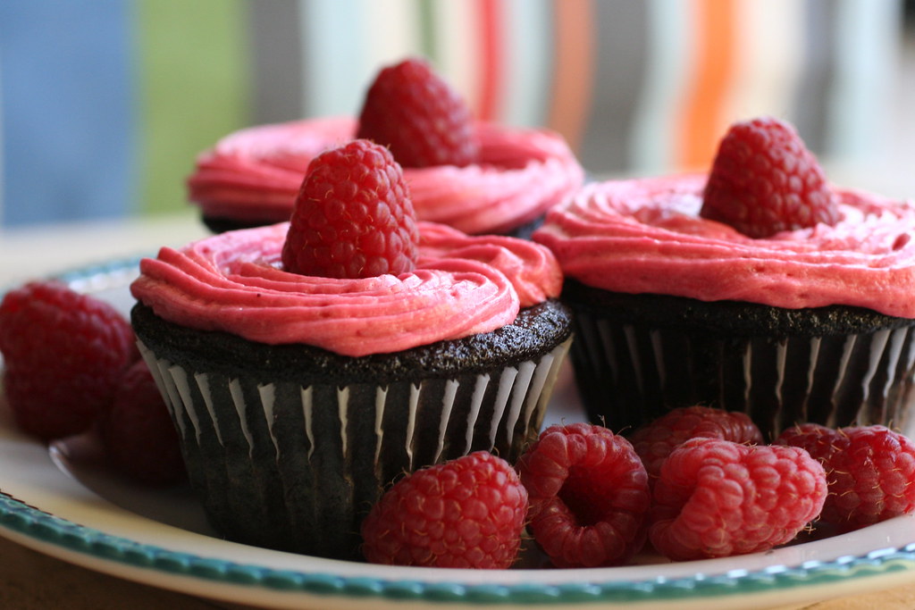 Chocolate Cupcakes w/ Raspberry Buttercream