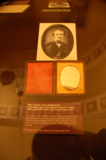 Edgar Allen Poe daguerreotype on display at the Raven exhibit at the Boston Public Library's McKim Builiding