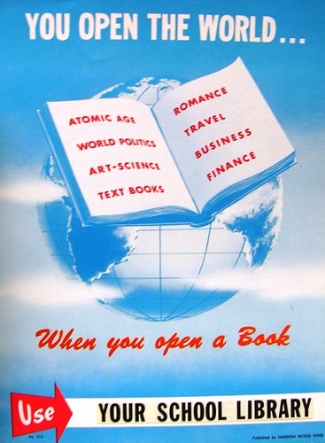 RETRO POSTER - You Open the World ... When You Open a Book