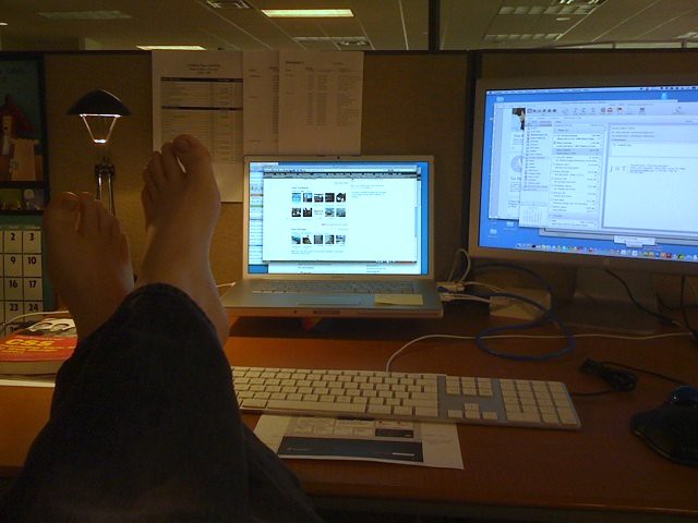 Barefoot day at the office for http://www.onedaywithoutshoes.com/