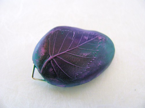 Stone Purple Birch leaf bead | by OrganicOdysseys
