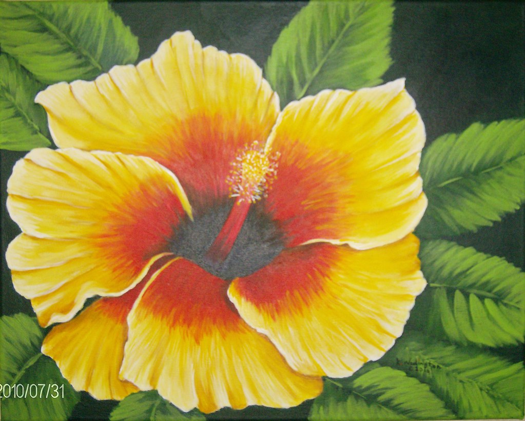 Yellow Hibiscus | Acrylic painting on 16x20 canvas PRINTS OF… | Flickr