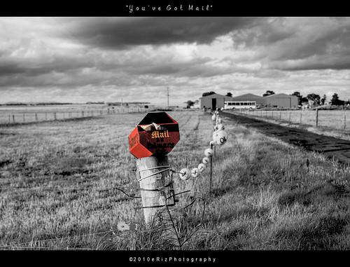 barn mailbox fence mail cloudy melbourne victoria letter letterbox paddock youvegotmail selectivecoloring truganina sayersroad erizphotography