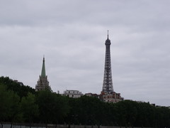 Eiffel Tower and American Church in Paris