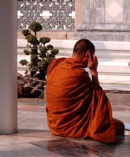 a Monk in Bangkok, Thailand on his mobile phone | All countr\u2026 | Flickr
