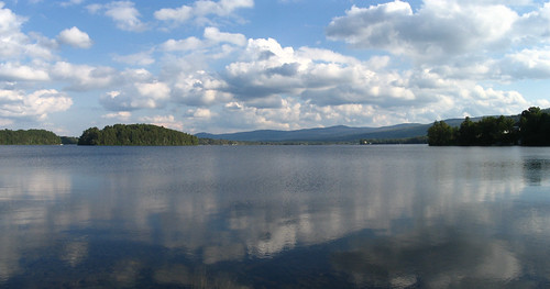 mountain lake reflection tree water weather clouds island pond vermont peace fair calm iland vt glassy