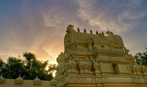 sunset religious temple indian south religion sri hindu hinduism hdr meenakshi tonemapped