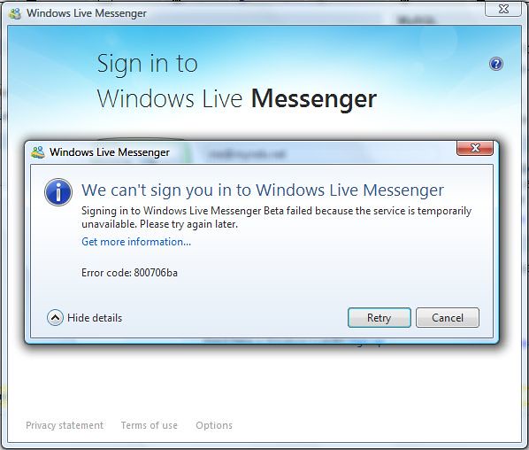 Windows Live Messenger error 800706ba - You're getting the e… - Flickr