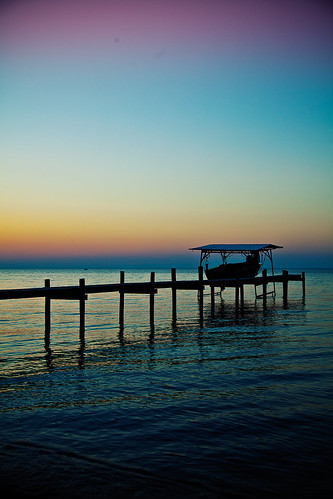 sunset summer sky lake water mi dock lakehuron