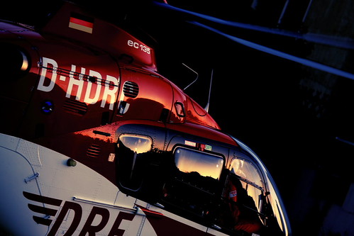 Double - High Dynamic Range CMOS by visitor1337, sunset sky reflections helicopter drf luftrettung deutscherettungsflugwacht germanairrescue
