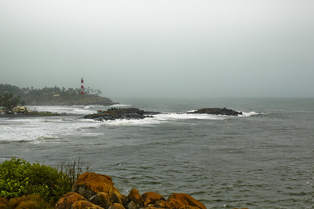 The Kovalam beach in Kerala, Photography on a Monsoon Day in June