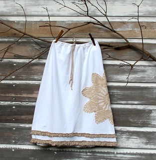 woman's skirt with vintage doily | by mayalu
