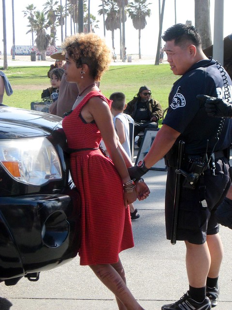 SHE BLOCKED POLICE CAR VENICE BEACH CALIFORNIA JULY 1, 2010 013