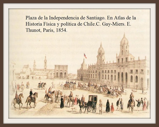 la arida plaza de la independencia de Santiago.  1854