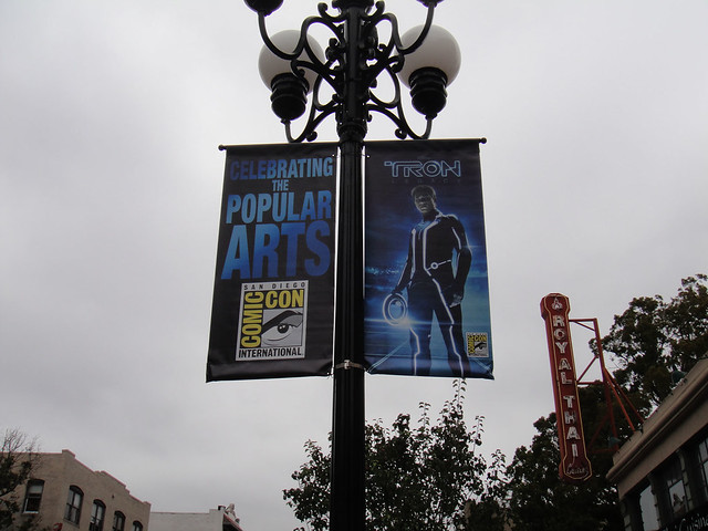 TRON Legacy San Diego Comic-Con 2010 banner in the Gaslamp District - Sam Flynn (Garrett Hedlund)