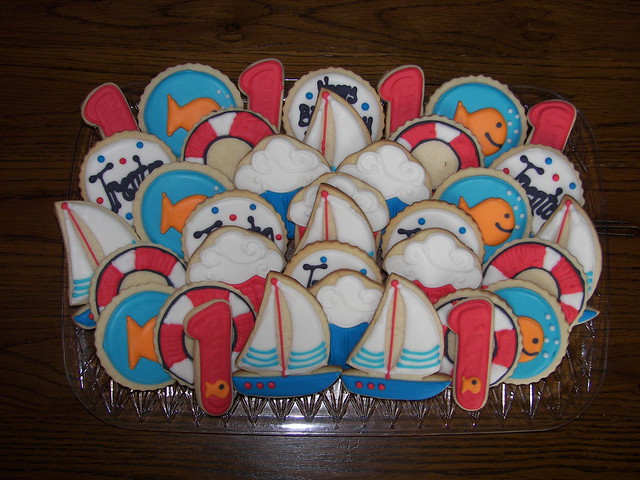 Nautical First Birthday Cookies