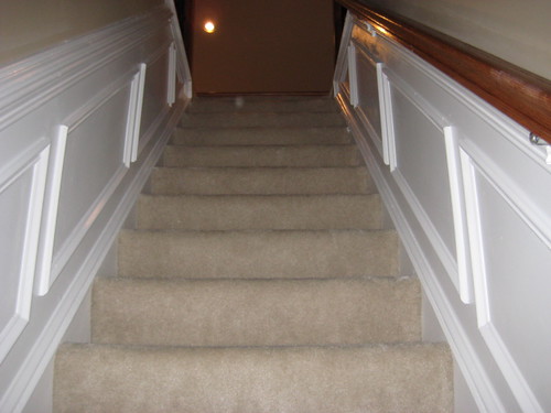 wainscoting on stairs