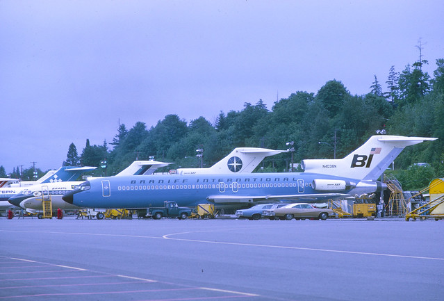 Braniff International Boeing 727-227; N403BN@RNT, May 1970/ AUB (from my collection, not my picture)