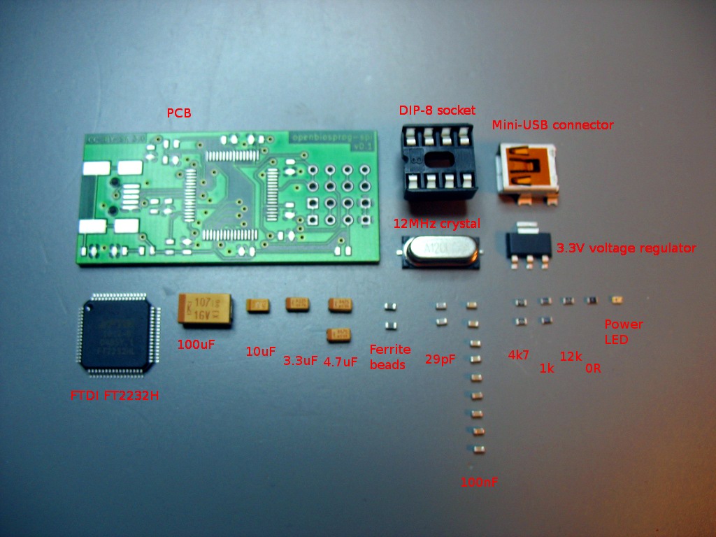 openbiosprog-spi assembled device 0.1 parts