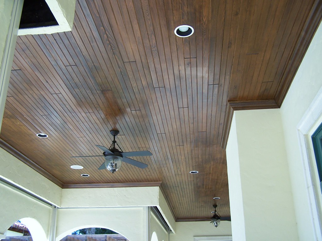 Tongue And Groove Ceiling With Crown Moulding
