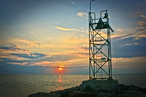 first light by ss.mike, 8.3.2010ocean lighthouse sunrise harbor jetty scituate