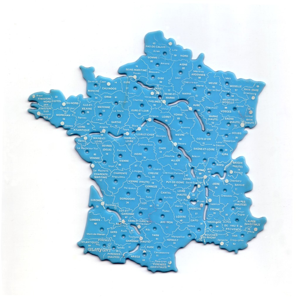 All sizes, Carte de France en plastique années 1970