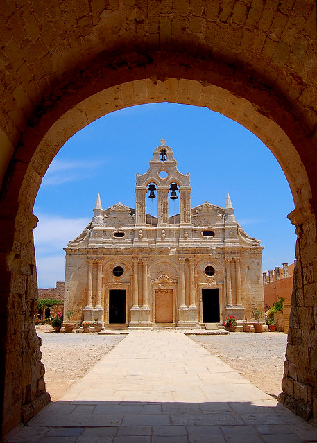 The kathilikon of the Monastery of Arkadi on the Greek island of Crete