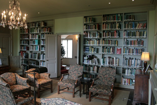 Library in living room