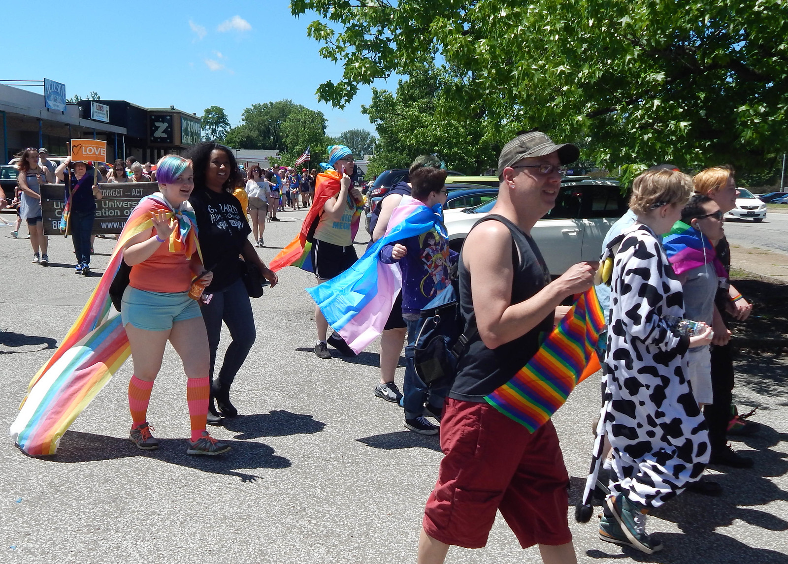 Stepping off in Pride Parade, with Unitarian Universalist Congregation of Erie