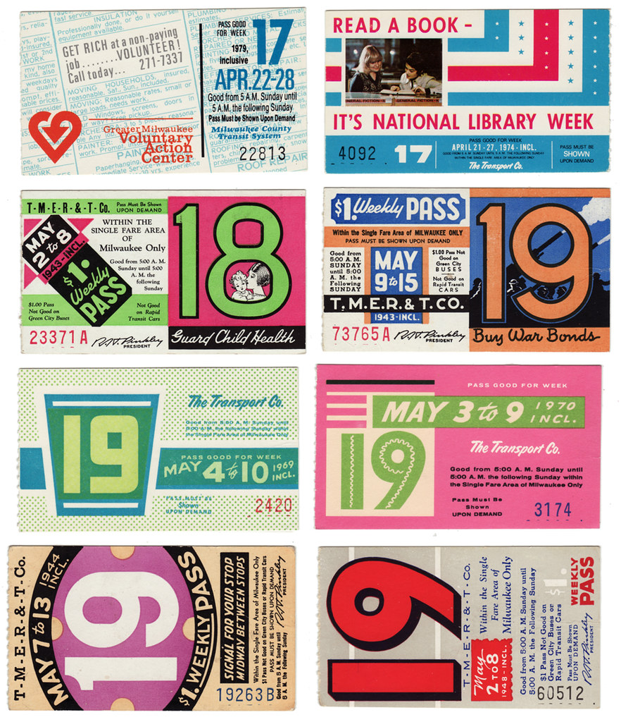 Milwaukee Bus Passes. misc. weeks 17–19
