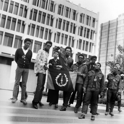 Black community organization known as the Invaders at City Hall in Memphis on April 8, 1968 after the assassination of Martin Luther King, Jr. (Photo: Ernest C. Withers) | by Pan-African News Wire File Photos