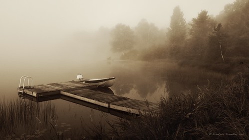 blackandwhite lake nature fog sepia landscape quay sépia paysagessépia
