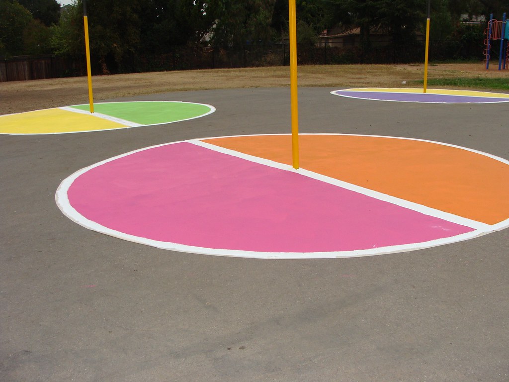 Finished tetherball courts, Nice, bright courts Photo by St…