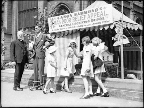 Canon Hammond Christmas poor relief appeal tent. December 1938, by Sam Hood | by State Library of NSW