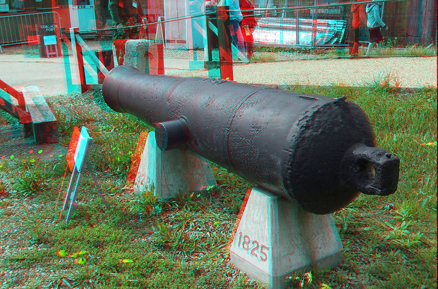 Coalhouse Fort in anaglyph 3D stereo red cyan glasses to view
