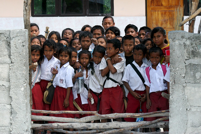 Curious school kids in Timor, Indonesia.