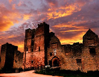Ludlow Castle at sunset