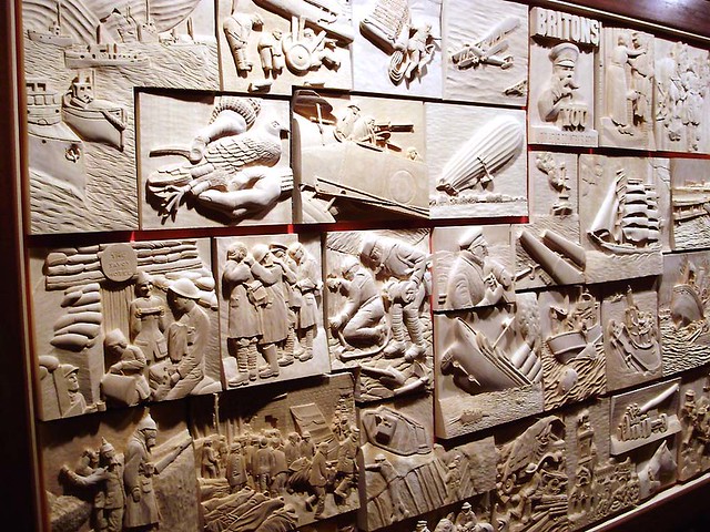 WW1 panel of woodcarvings &