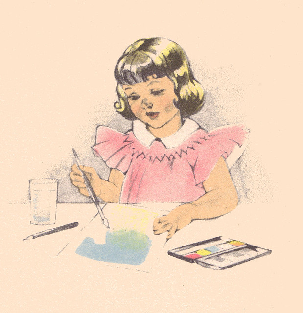 Janet Laura Scott girl with watercolors