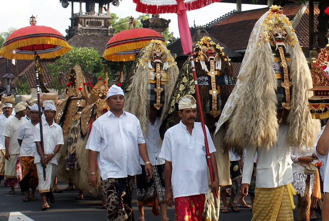 A religious procession in Bali